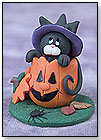 Black Cat Peeking Out of Pumpkin by CHERYL