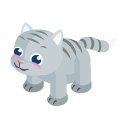 Gray Black Cat Virtual Koo