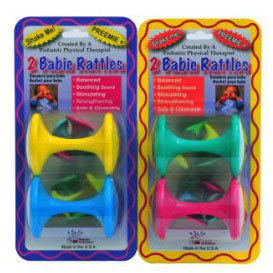 ToyDirectory® - Baby Barbells™ the Exercise Rattle Yellow and Blue